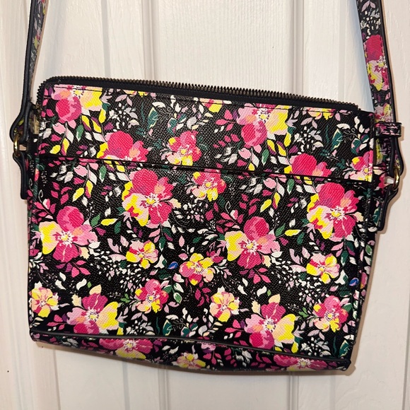 Betsey Johnson Floral Crossbody Bag - Black, Pink, and Yellow - Picture 8 of 10